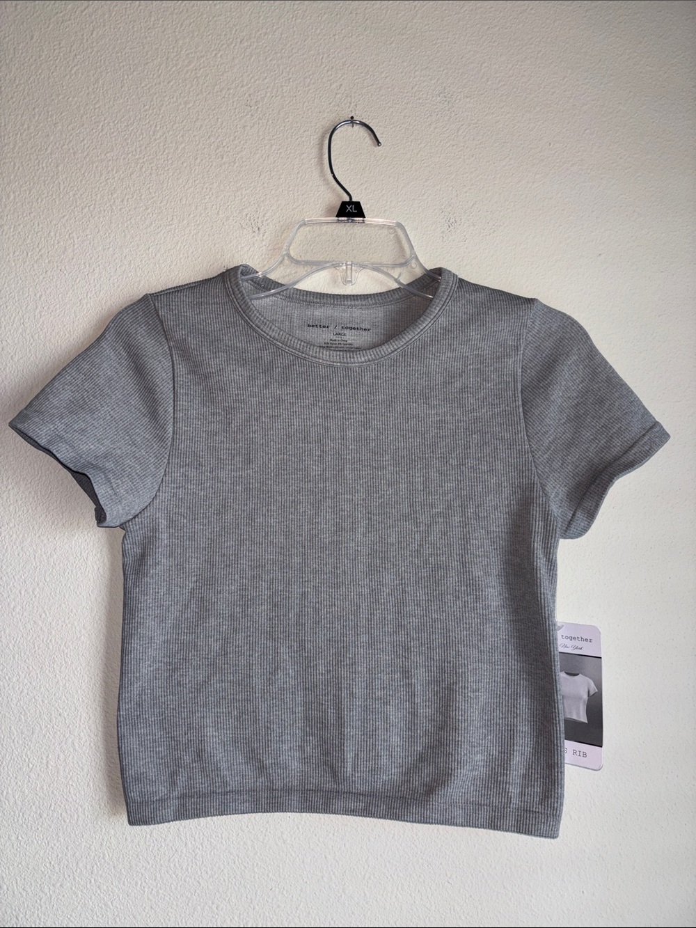 Better Together Ribbed Short Sleeve Seamless Top Size Large